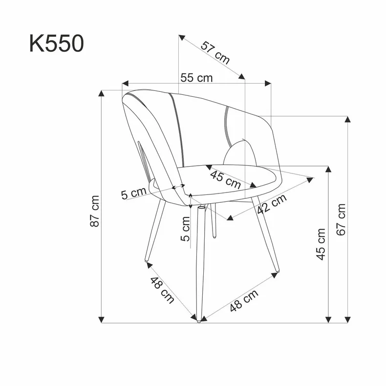 Кухонний стілець HALMAR K550 бежевий фото №2