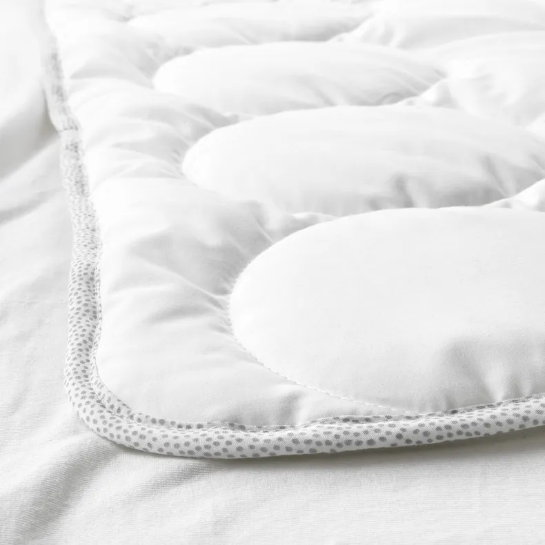 IKEA LENAST ЛЕНАСТ, одеяло для детской кроватки, белый / серый, 110x125 см 703.730.58 фото №3