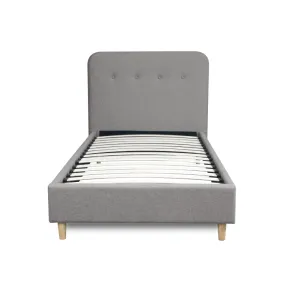 Ліжко односпальне MEBEL ELITE DENNIS 90x200 см, Тканина: Сірий фото