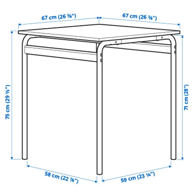 IKEA GRÅSALA ГРОСАЛА / LIDÅS ЛИДОС, стол и 2 стула, серый / белый, 67 см 794.972.76 фото №5