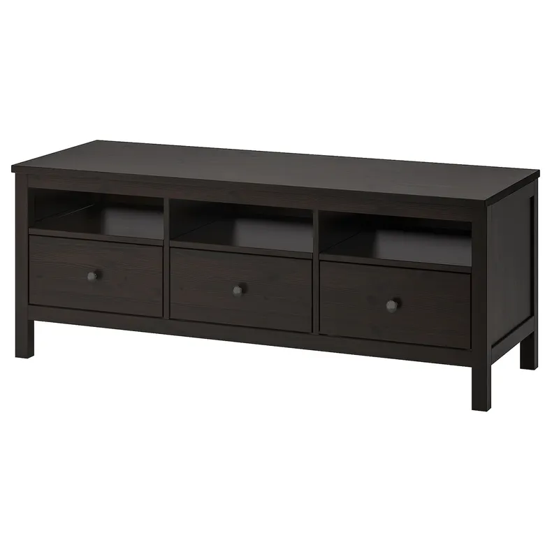 IKEA HEMNES ХЕМНЕС, тумба під телевізор, чорно-коричневий, 148x47x57 см 502.970.46 фото №1