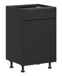 BRW Кухонный шкаф Sole L6 50 см правый с выдвижным ящиком черный матовый, черный/черный матовый FM_D1S_50/82_P/SMB-CA/CAM фото thumb №2