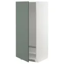 IKEA METOD МЕТОД, висока шафа для холодильнка / морозил, білий / БОДАРП сіро-зелений, 60x60x140 см 993.171.61 фото thumb №1