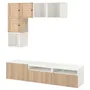 IKEA BESTÅ БЕСТО / EKET ЭКЕТ, комбинация для ТВ, белый / сосна, 180x42x170 см 194.880.10 фото