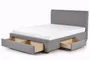 Двуспальная кровать с ящиками HALMAR MODENA 140x200 см серая фото
