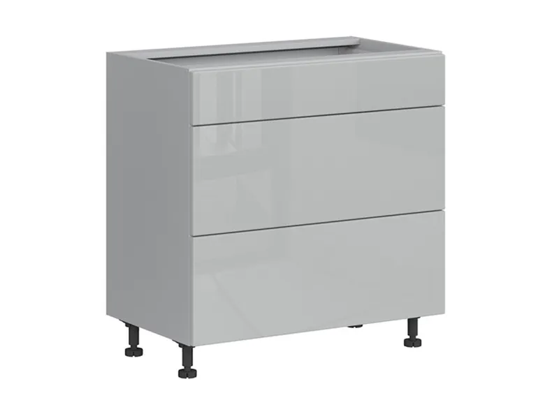 BRW Базовый шкаф для кухни Top Line 80 см с ящиками с плавным закрыванием серый глянец, серый гранола/серый глянец TV_D3S_80/82_2STB/STB-SZG/SP фото №2