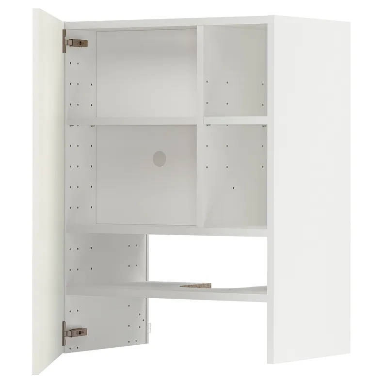 IKEA METOD МЕТОД, настінн шаф д / витяжки з полиц / дверц, білий / хавсторпський бежевий, 60x80 см 695.044.56 фото №1