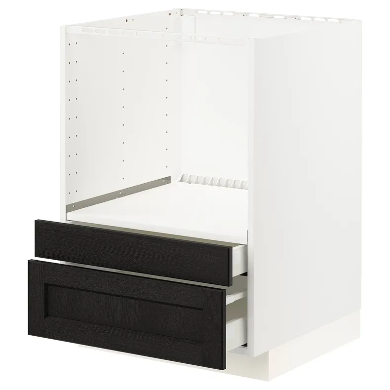 IKEA METOD МЕТОД, напольн шк д / комб СВЧ / ящики, белый / Лерхиттан с черными пятнами, 60x60 см 292.572.50 фото №1