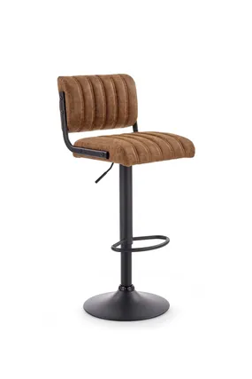 Барний стілець HALMAR H88, ніжка - чорний, екошкіра - коричневий фото
