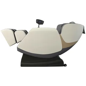 Крісло реклайнер з функцією масажу та підігріву в екошкірі HALMAR SOLARIA, кремовий / сірий фото