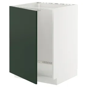 IKEA METOD МЕТОД, напольный шкаф для мойки, белый/Гавсторп темно-зеленый, 60x60 см 795.575.95 фото