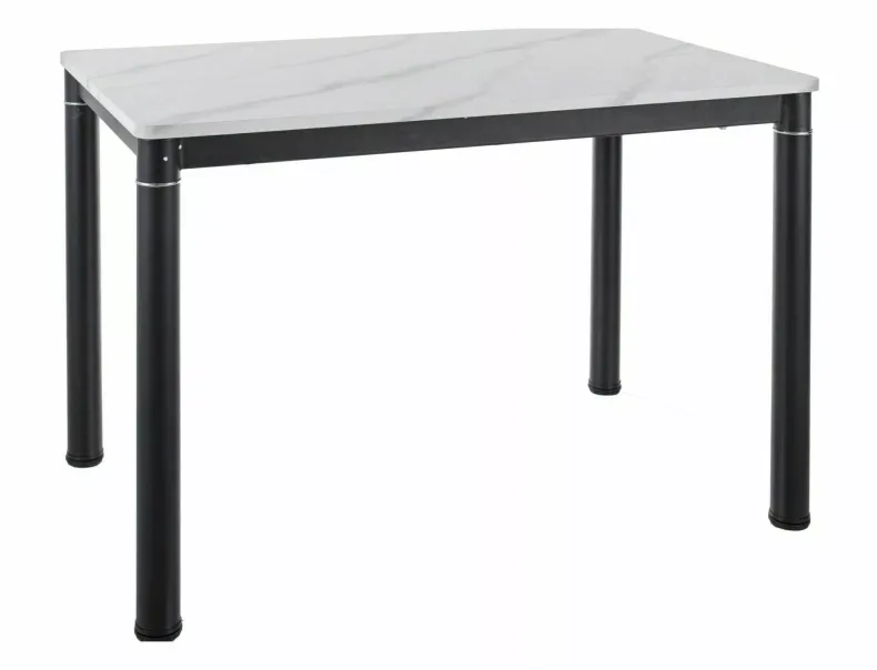 Стол обеденный SIGNAL Damar, 110 см, белый, эффект мрамора фото №1