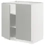 IKEA METOD МЕТОД, підлогова шафа з полицями / 2 дверцят, білий / Хавсторп світло-сірий, 80x60 см 095.380.39 фото