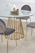 Стол на кухню HALMAR LIVERPOOL 120x120 см, столешница - прозрачная, ножки - золото фото thumb №7