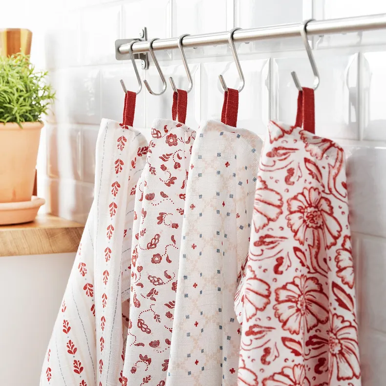 IKEA INAMARIA ИНАМАРИЯ, полотенце кухонное, красный / розовый дизайн, 45x60 см 404.930.81 фото №4