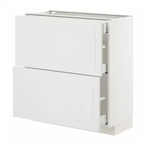 IKEA METOD МЕТОД / MAXIMERA МАКСИМЕРА, напольный шкаф / 2 фасада / 3 ящика, белый / Стенсунд белый, 80x37 см 894.095.14 фото