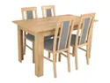 BRW Комплект: Стол обеденный и стулья (4 шт) BRW STO/138 BIS, 137,5х80х78 см, серый / натуральный дуб / дуб берлингтон STO/138/BIS_4BELIA-DBV/TX099 фото thumb №1