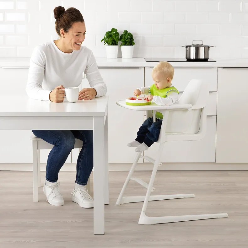 IKEA LANGUR ЛАНГУР, детский / высокий стул+столешницей, белый 492.525.53 фото №2