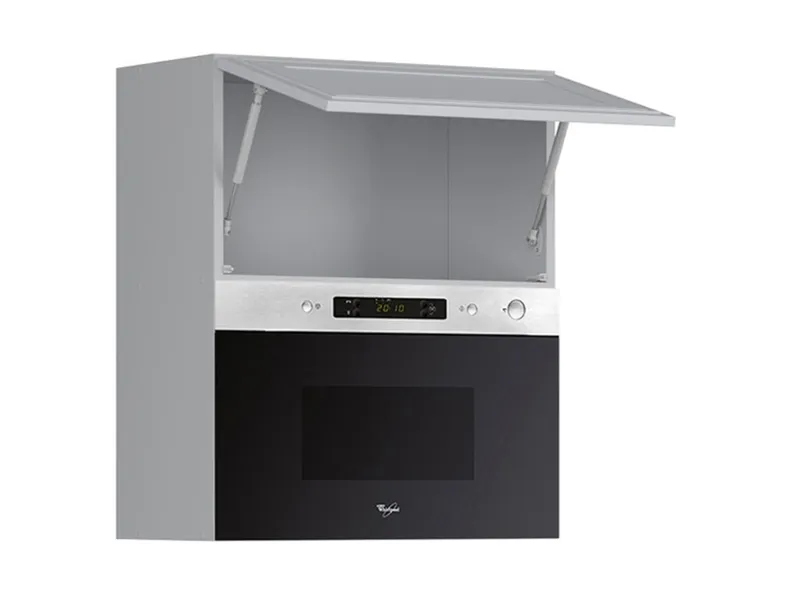 BRW Верхний шкаф для кухни Verdi 60 см с микроволновой печью навесной светло-серый матовый, греноловый серый/светло-серый матовый FL_GMO_60/72_O_MBNA900-SZG/JSZM/IX фото №3