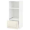 IKEA METOD МЕТОД / MAXIMERA МАКСИМЕРА, высокий шкаф с ящиком д / духовки / СВЧ, белый / бодбинские сливки, 60x60x140 см 299.255.62 фото thumb №1