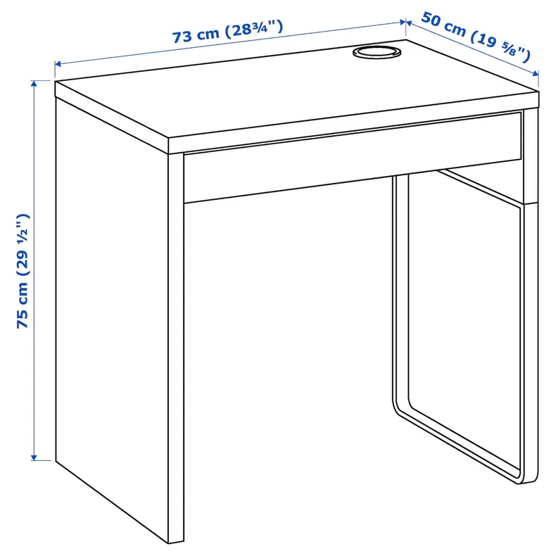 IKEA MICKE МІККЕ, письмовий стіл, чорно-коричневий, 73x50 см 202.447.47 фото №8