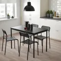 IKEA SANDSBERG САНДСБЕРГ / ADDE АДДЕ, стіл+4 стільці, чорний / чорний, 110x67 см 594.291.94 фото thumb №2