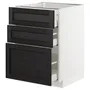 IKEA METOD МЕТОД / MAXIMERA МАКСИМЕРА, напольный шкаф с 3 ящиками, белый / Лерхиттан с черными пятнами, 60x60 см 092.568.45 фото
