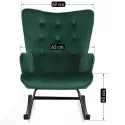 Кресло-качалка бархатное MEBEL ELITE ELIS Velvet, Зеленый фото thumb №12