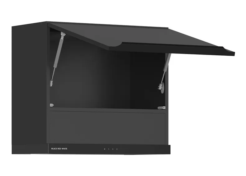 BRW Верхний шкаф для кухни Sole L6 60 см с вытяжкой наклонный черный матовый, черный/черный матовый FM_GOO_60/50_O_FAMI-CA/CAM/CA фото №3