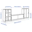 IKEA TONSTAD ТОНСТАД, комбінація шаф д/тв з розсувн дверц, кремове/прозоре скло, 339x37x116 см 695.717.66 фото thumb №6