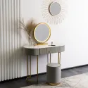 Туалетний столик з пуфом MEBEL ELITE SARAH, Сірий / Золотий фото thumb №2