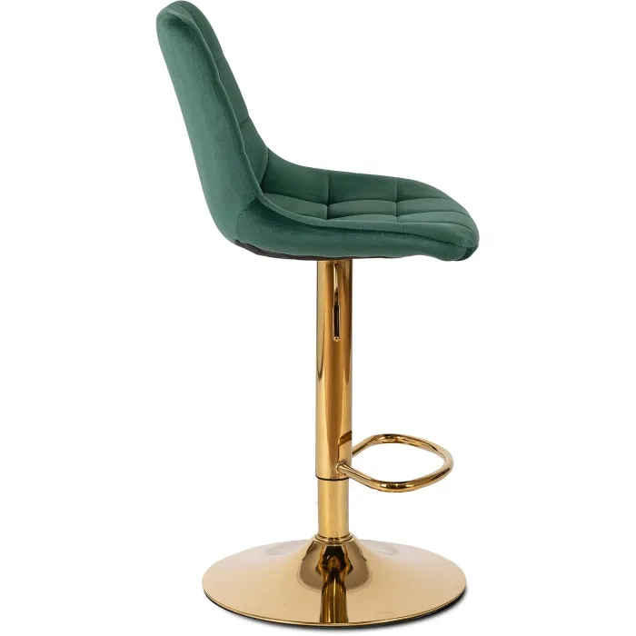 Барный стул бархатный MEBEL ELITE ARCOS Velvet, зеленый / золотой фото №8