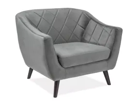 Крісло м'яке оксамитове SIGNAL MOLLY 1 Velvet, сірий фото