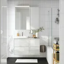 IKEA ÄNGSJÖN ЭНГШЁН, навесной шкаф с дверцей, белый глянец, 40x15x95 см 005.350.78 фото thumb №2