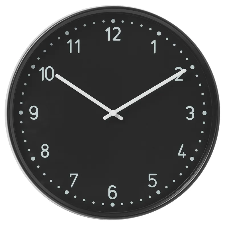 IKEA BONDIS БОНДІС, настінний годинник, низьковольтний / чорний, 38 см 105.430.92 фото №1