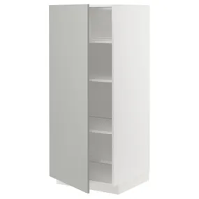 IKEA METOD МЕТОД, высокий шкаф с полками, белый / светло-серый, 60x60x140 см 595.389.56 фото