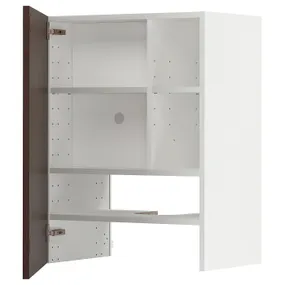 IKEA METOD МЕТОД, настінн шаф д / витяжки з полиц / дверц, білий ХАССЛАРП / коричневий з малюнком, 60x80 см 295.044.44 фото