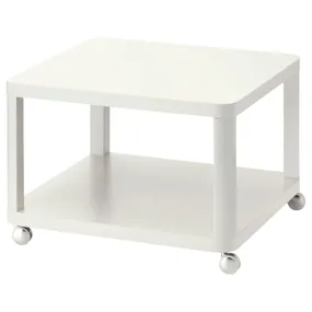 IKEA TINGBY ТІНГБЮ, столик журнальний на коліщатах, білий, 64x64 см 202.959.25 фото