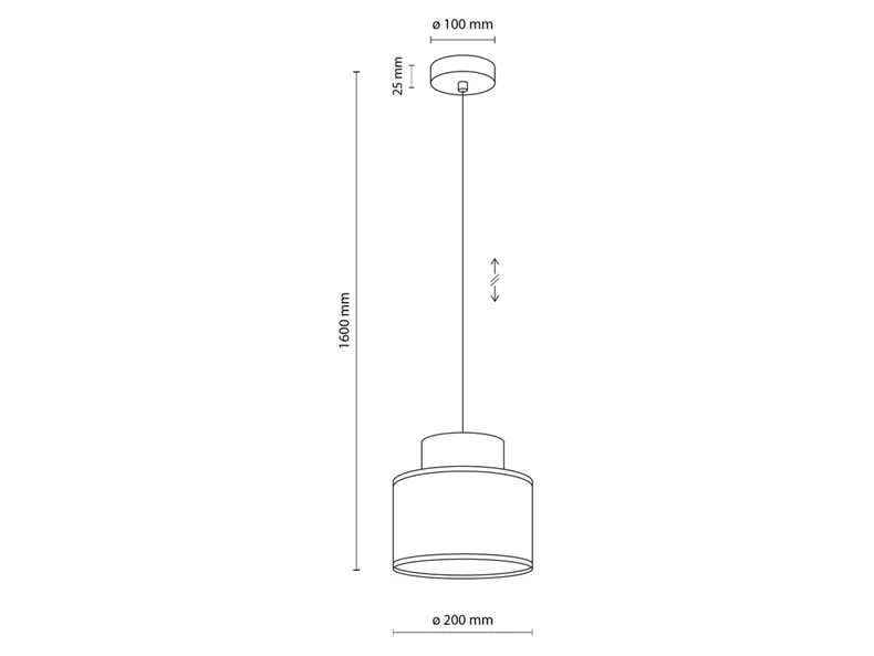 BRW Тканинний підвісний світильник Duo Jute 160 см бежево-блакитний 095061 фото №6