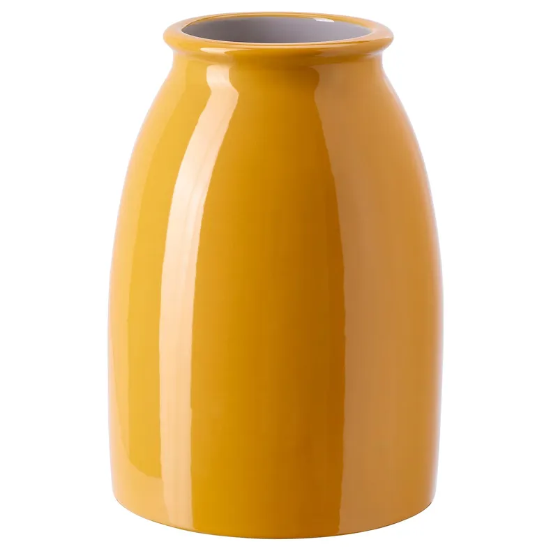 IKEA KOPPARBJÖRK КОППАРБЙЕРК, ваза, яскраво-жовтий, 21 см 305.595.48 фото №1