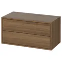 IKEA EKET ЭКЕТ, шкаф с 2 ящиками, коричневый/орех, 70x35x35 см 805.745.94 фото thumb №1