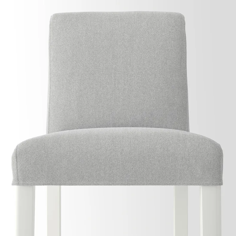 IKEA BERGMUND БЕРГМУНД, барний стілець зі спинкою, білий / Orrsta світло-сірий, 62 см 393.882.03 фото №4
