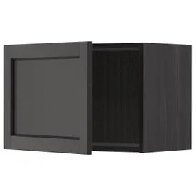 IKEA METOD МЕТОД, навесной шкаф, черный / Лерхиттан с черными пятнами, 60x40 см 994.591.22 фото