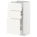 IKEA METOD МЕТОД / MAXIMERA МАКСІМЕРА, підлогова шафа з 3 шухлядами, білий / ВАЛЛЬСТЕНА білий, 40x37 см 695.072.28 фото thumb №1