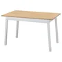 IKEA PINNTORP ПІННТОРП, стіл, світло-коричнева морилка / біла морилка, 125x75 см 305.294.67 фото