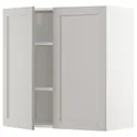 IKEA METOD МЕТОД, навісна шафа з полицями / 2 дверцят, білий / світло-сірий Lerhyttan, 80x80 см 794.654.83 фото thumb №1