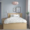 IKEA MALM МАЛЬМ, каркас кровати, дубовый шпон, беленый / Лонсет, 120x200 см 491.572.97 фото thumb №2