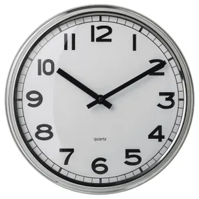 IKEA PUGG ПУГГ, настінний годинник, низьковольтний / нержавіюча сталь, 32 см 905.408.53 фото