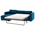 IKEA VIMLE ВІМЛЕ, чохол для 3-місного дивана-ліжка, з шезлонгом/Djuparp темно-зелено-синій 694.335.72 фото thumb №2