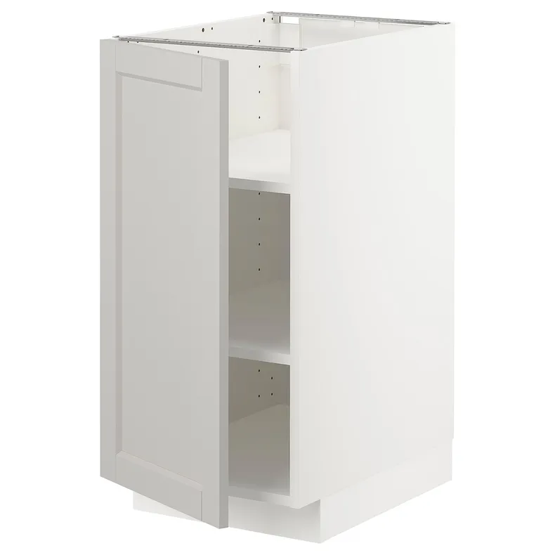 IKEA METOD МЕТОД, підлогова шафа з полицями, білий / світло-сірий Lerhyttan, 40x60 см 194.683.14 фото №1